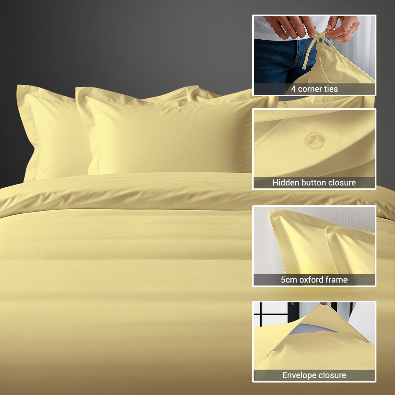 Deluxe 600 Thread Count 100% Cotton Duvet Cover Set